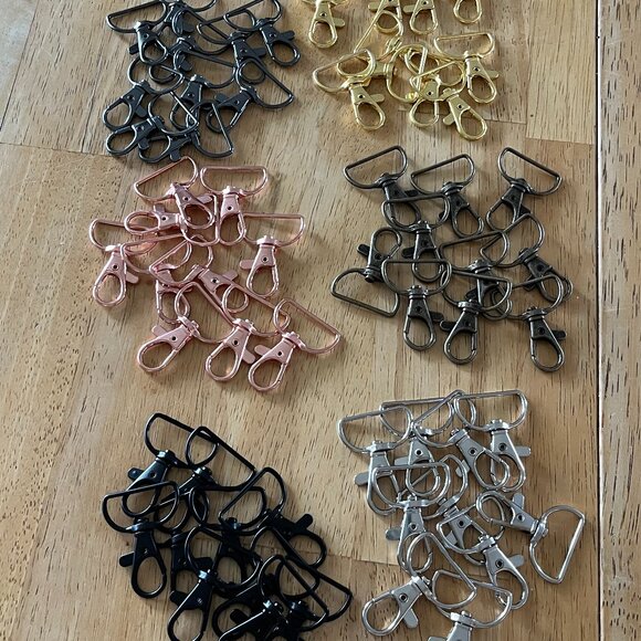 60 piece Swizel Snap Hook D Ring Metal Lobster Clasps - Picture 1 of 14